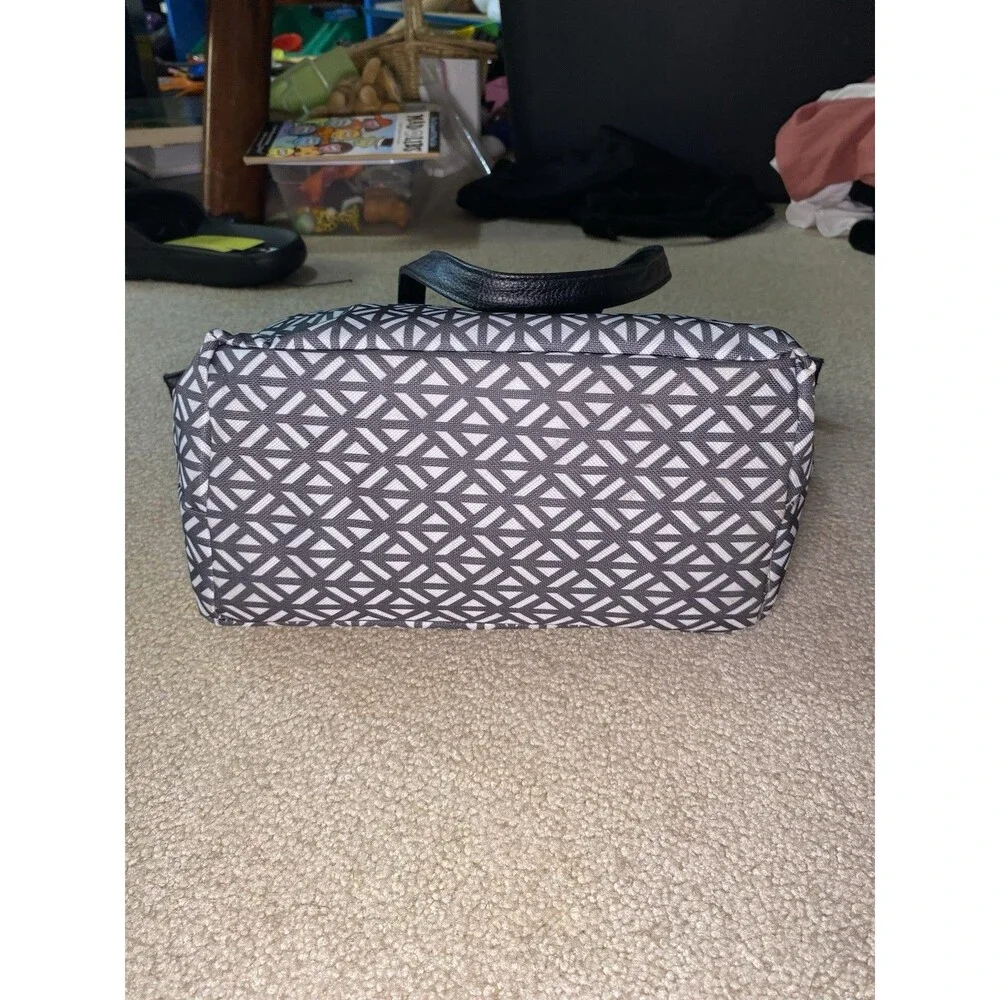 Eco One Insulated Lunch Tote Bag Black White Geometric Diamond Thermal Cooler